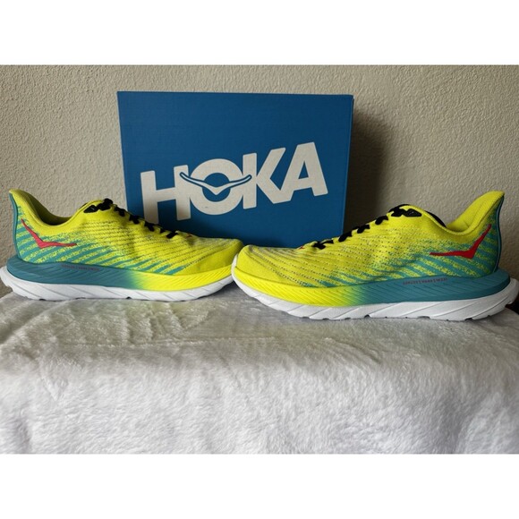 Hoka One One  Mens Mach 5 Evening Primrose Scuba Blue Size 8.5 - Picture 1 of 16